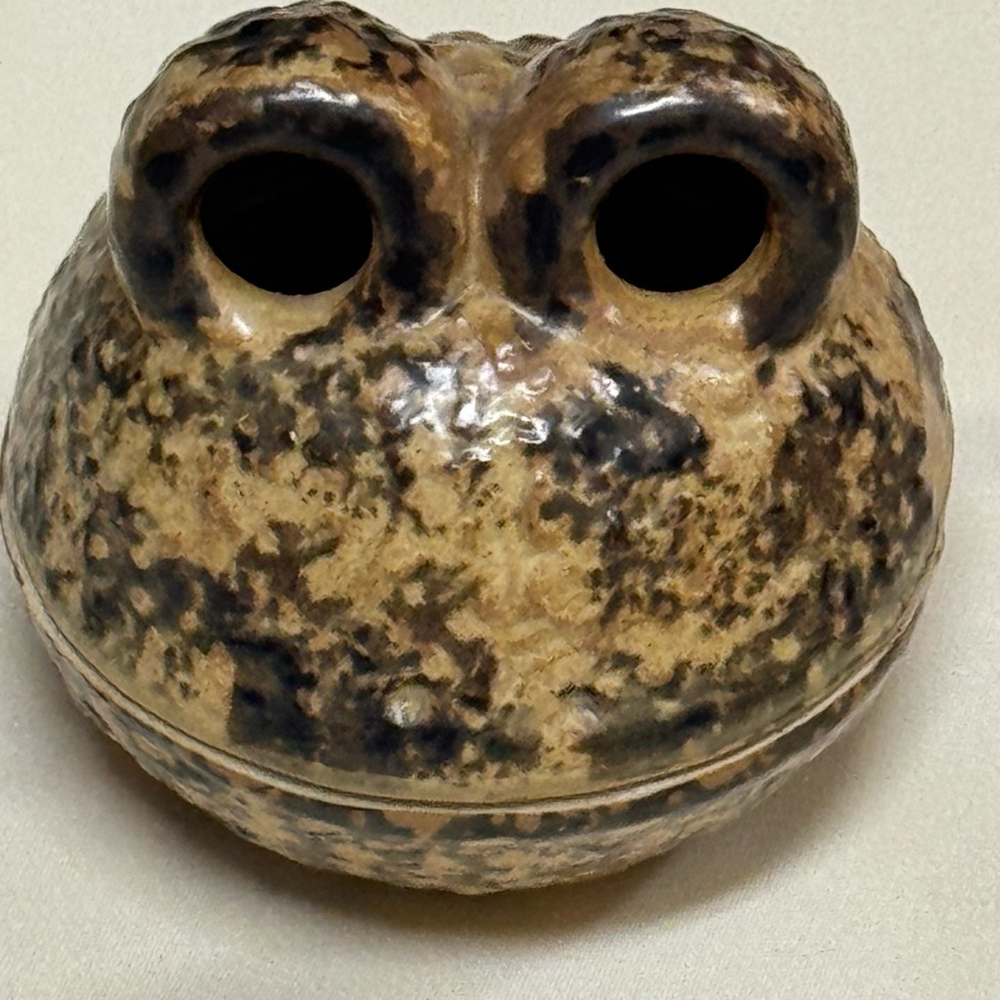 VTG Stoneware Frog Toad Incense Burner Holder Home Decor K.N. Exclusive Japan 4"